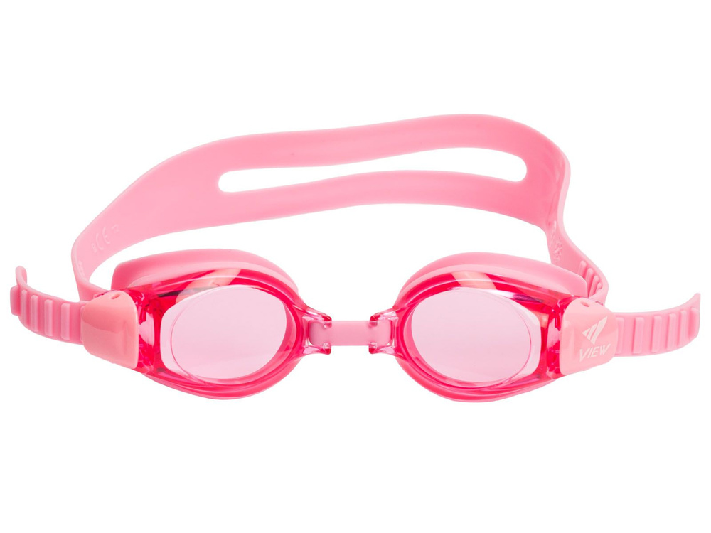 Очки для плавания детские VIEW SNAPPER JUNIOR, розовая рамка, розовый силикон  #1