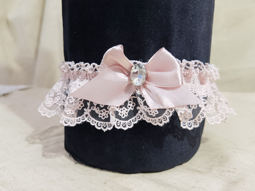 Подвязка для невесты "Нежность", в пудровом цвете. #1