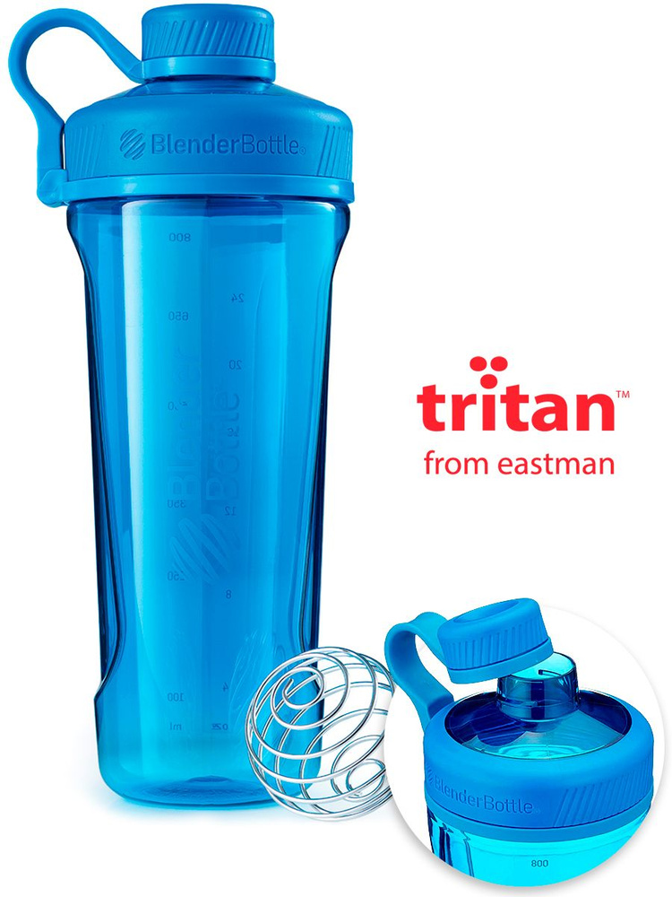 Бутылка-шейкер для воды и спортивных напитков, BlenderBottle, Radian Tritan Full Color, 946 мл, бирюзовый #1