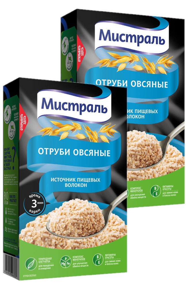 Мистраль Отруби Овсяные, натуральный источник витаминов и клетчатки, 400 г. (2 шт.)  #1