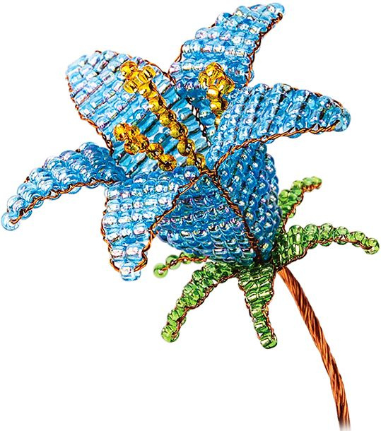 Набор для творчества фигурка из бисера цветок "Голубой колокольчик"  #1