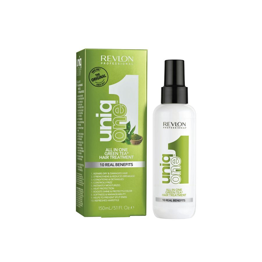 Revlon Uniq One All in One Green Tea Hair Treatment - Маска-спрей несмываемая с ароматом зеленого чая #1