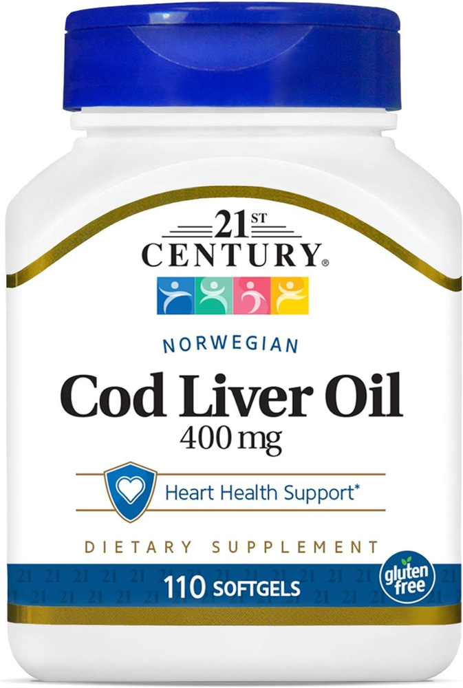 21st Century Norwegian Cod Liver Oil 400 mg 110 softgels (норвежский рыбий жир) #1