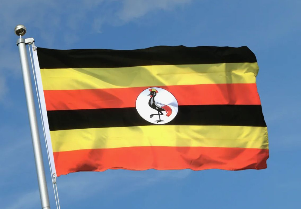 Двусторонний флаг Уганды 40х60 см на лодку, катер или яхту с люверсами  #1