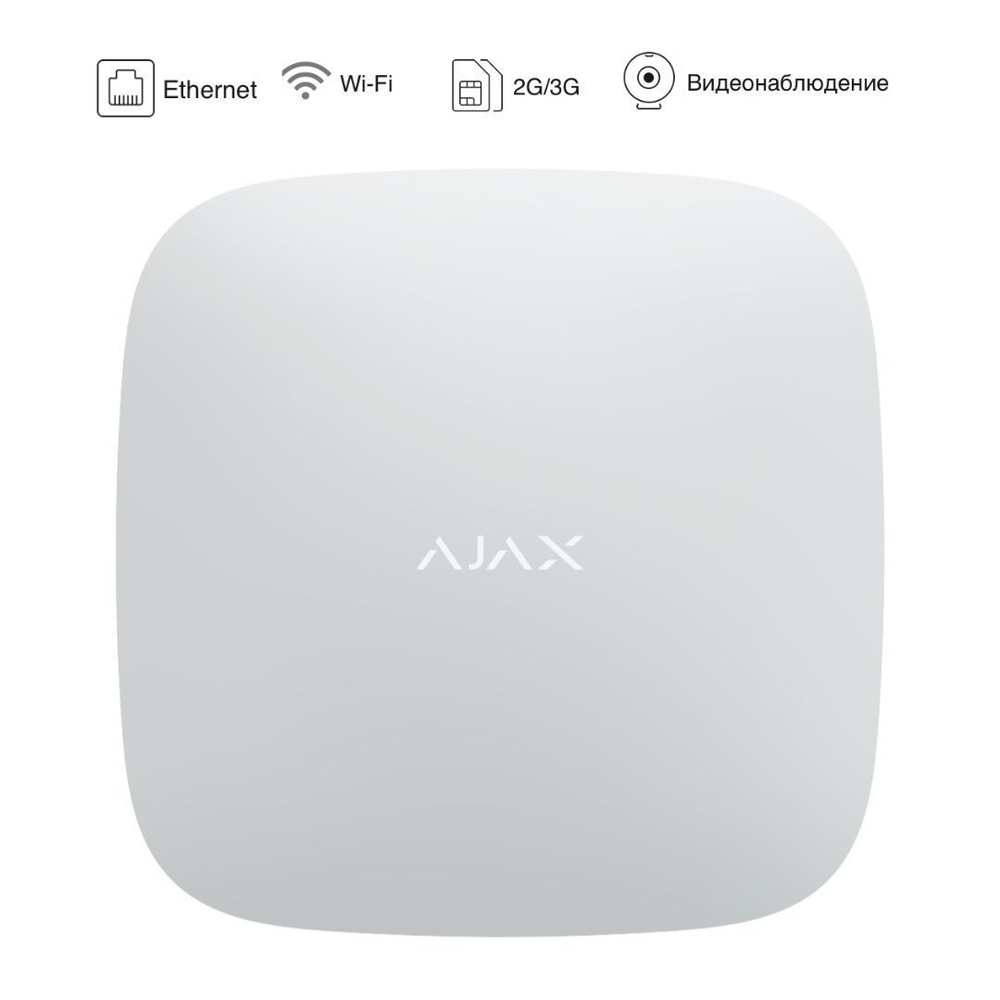 Ajax Hub Plus White (2SIM 3G + Ethernet + WiFi)-Интеллектуальная централь - #1