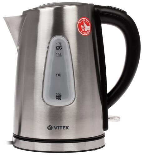 VITEK Электрический чайник VT-7007, черный, серебристый #1