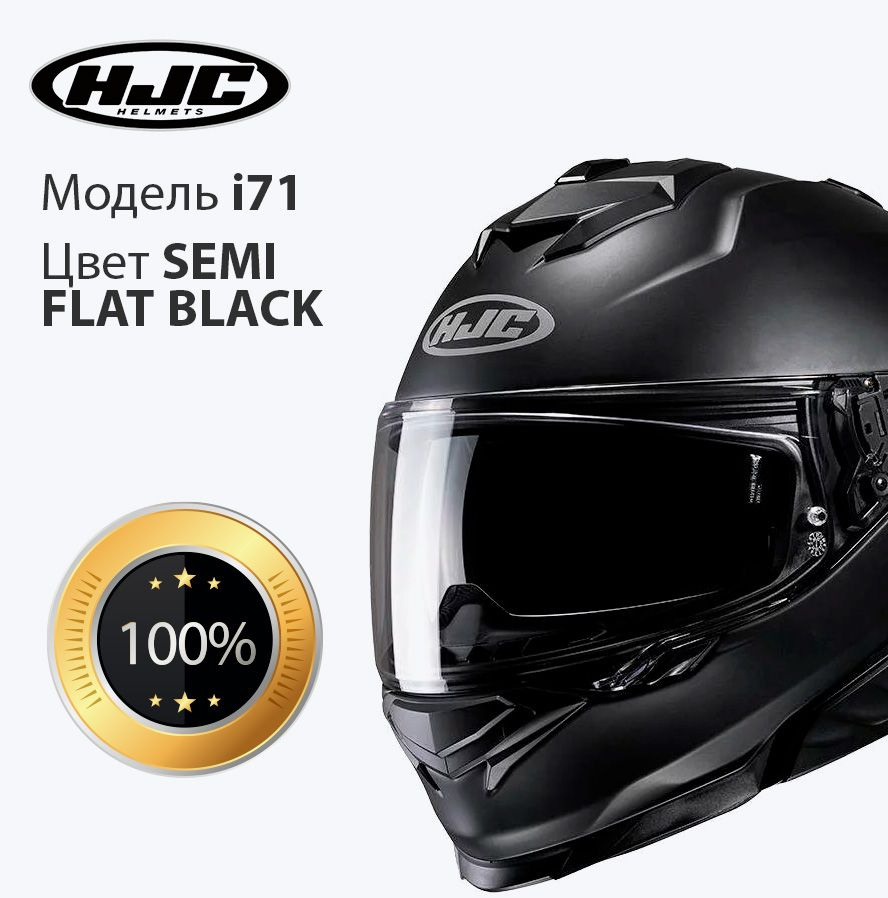 Мотошлем HJC i71 SEMI FLAT BLACK M #1