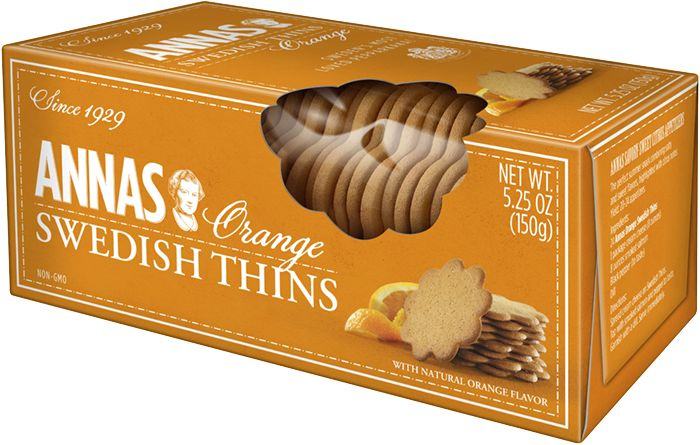 Печенье имбирное песочное Annas Ginger Thins с апельсином, 150 гр.  #1