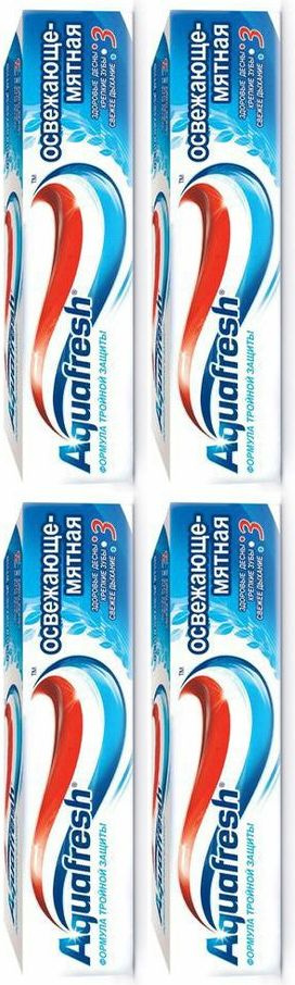 Зубная паста Aquafresh Тройная защита Освежающе-мятная, комплект: 4 упаковки по 100 мл  #1