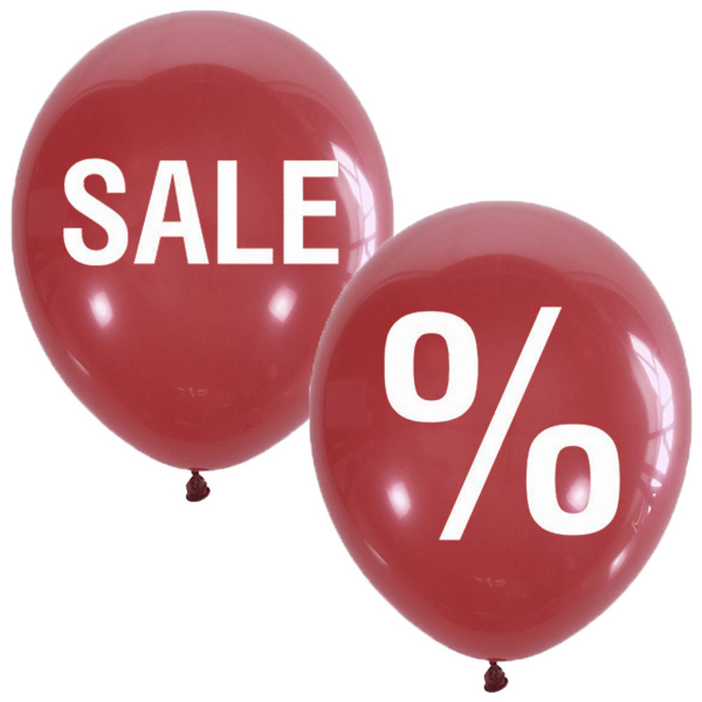 Воздушные шар RED "Sale %" 25 шт 12"/30см #1
