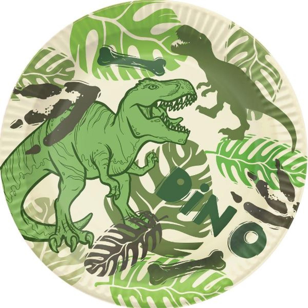Тарелки бумажные Динозавры 18см 6шт #1