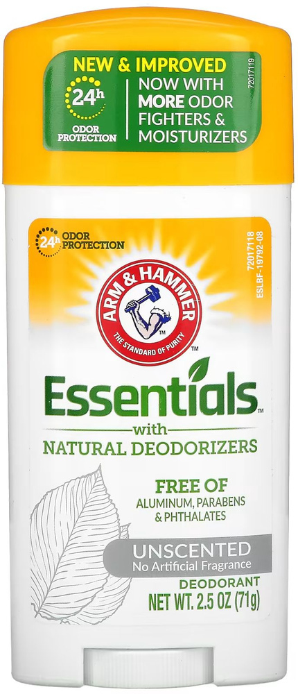 Arm & Hammer, Essentials, Дезодорант натуральный, без запаха, 71гр #1