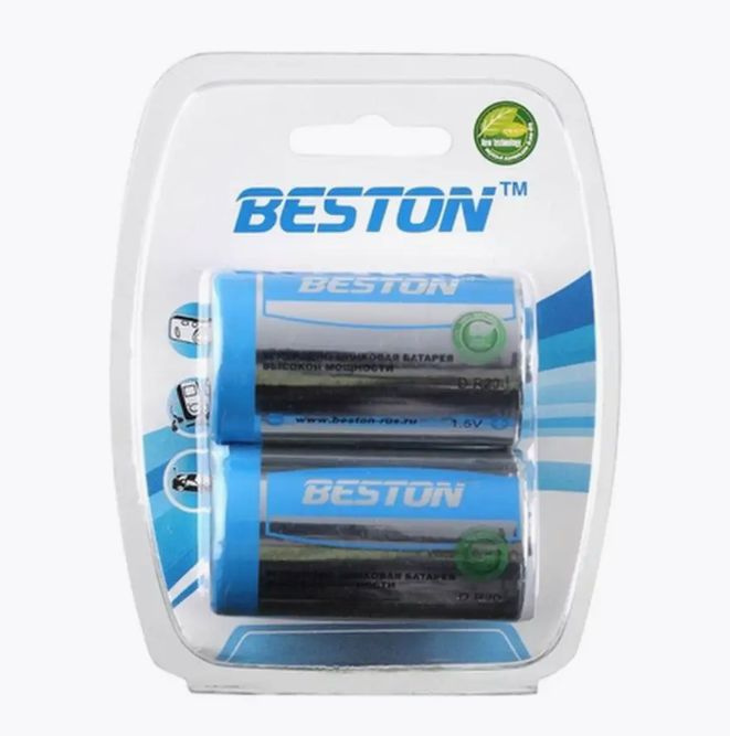 Cолевая (углеродно- цинковая) батарейка BESTON R20, 1.5 В #1