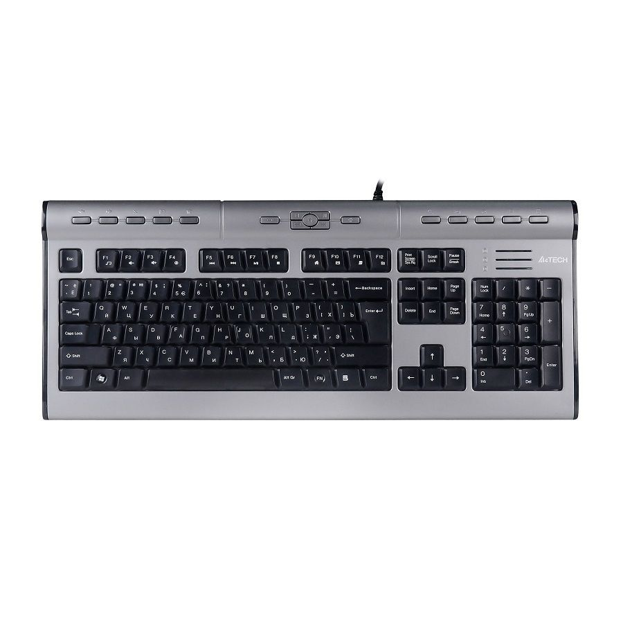 Клавиатура A4Tech KLS-7MUU серебристый/черный USB slim Multimedia #1