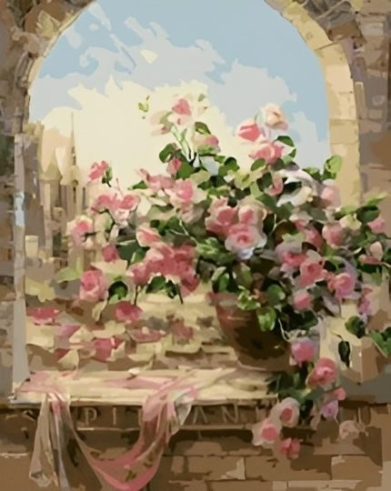 Картина по номерам 40x50 "Нежные розы" на холсте с подрамником, Рисование по номерам  #1