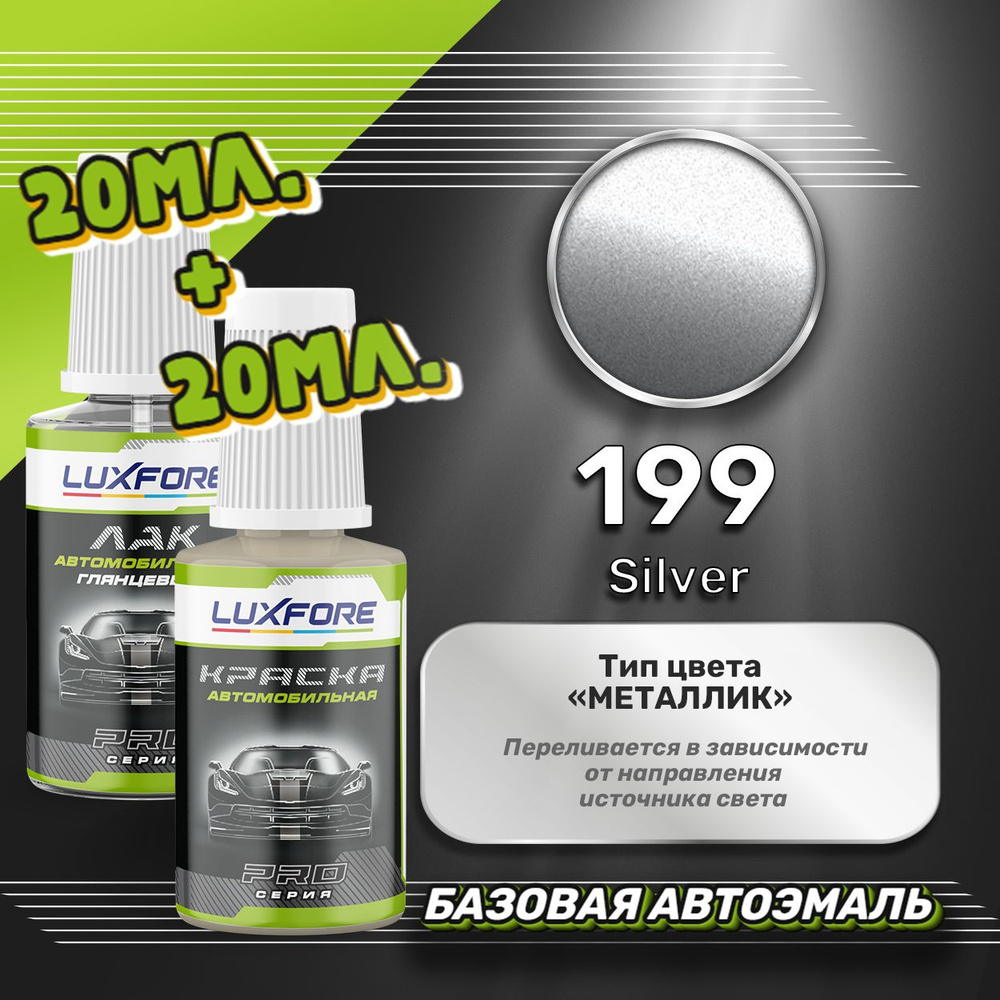 Luxfore подкраска для царапин и сколов Toyota 199 Silver 20 мл + лак 20 мл комплект  #1