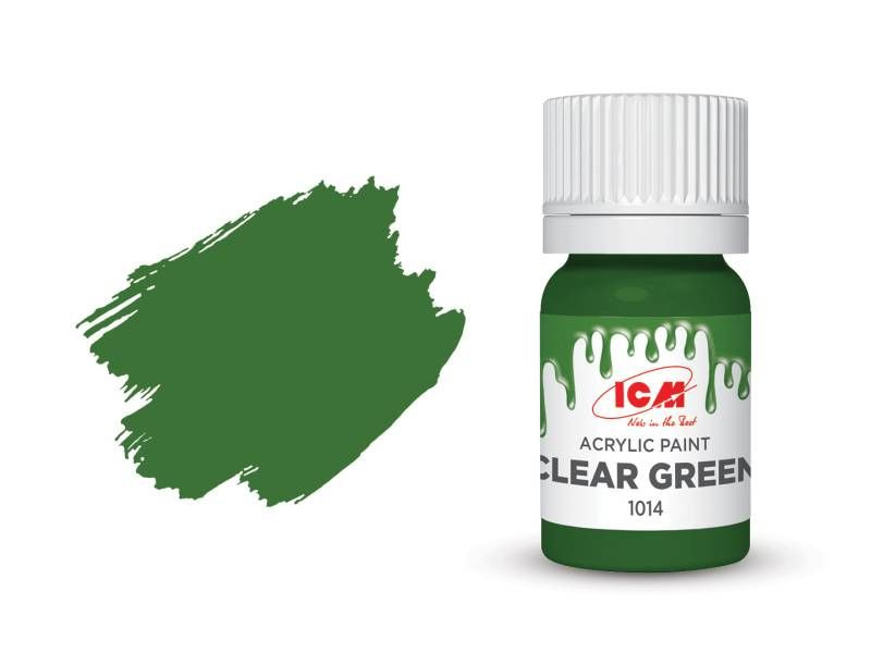 Акриловая краска ICM, цвет Ясный зеленый (Clear Green), 12 мл #1