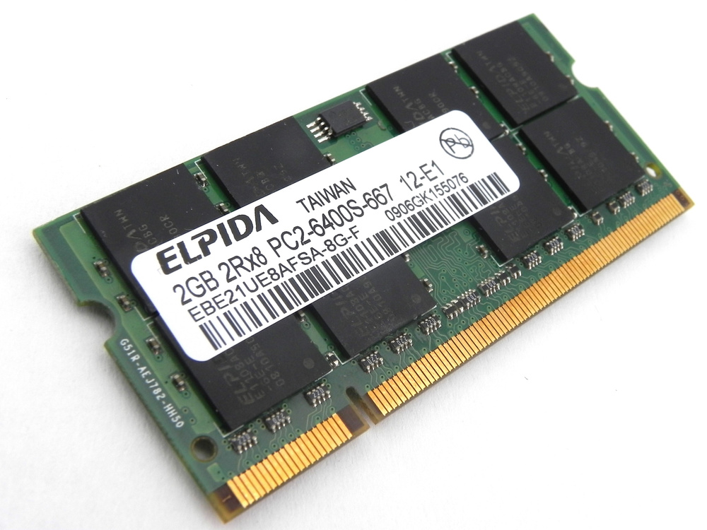Elpida Оперативная память DDR2 2GB SO-DIMM 800 Mhz PC-6400 1x2 ГБ (для ноутбука)  #1