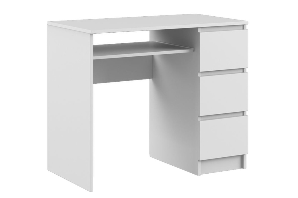 ДСВ Мебель Письменный стол МС Мори МС-6 правый (МП/3) Белый, 90.0х50.0х77.0 см  #1