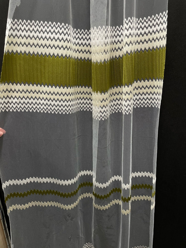 Ткань для тюли, сетка "Полоски" для штор, для пошива, 280х400 см.  #1