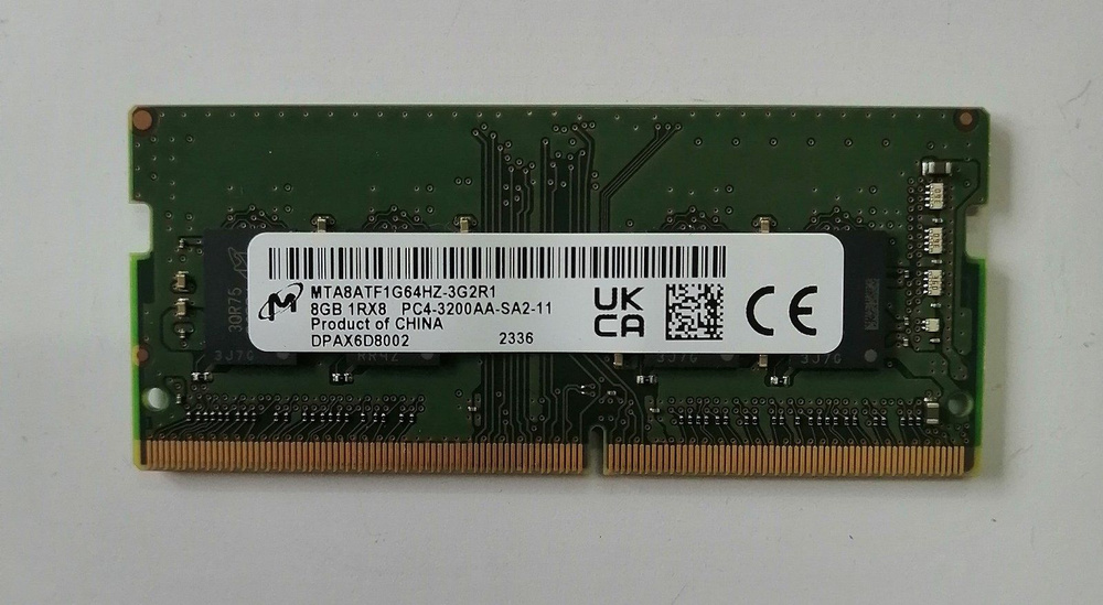 Micron Оперативная память SODIMM DDR4 MTA8ATF1G64HZ-3G2R1 8Гб 3200MHz 1x8 ГБ (MTA8ATF1G64HZ-3G2R1)  #1