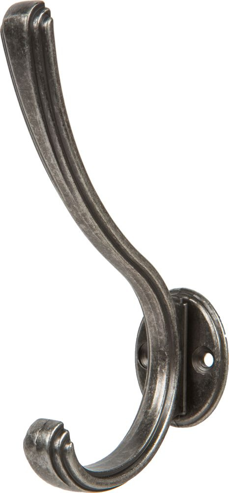 Крючок мебельный KR 0270 BAZ двойной, сталь, цвет старинный чёрный цинк  #1