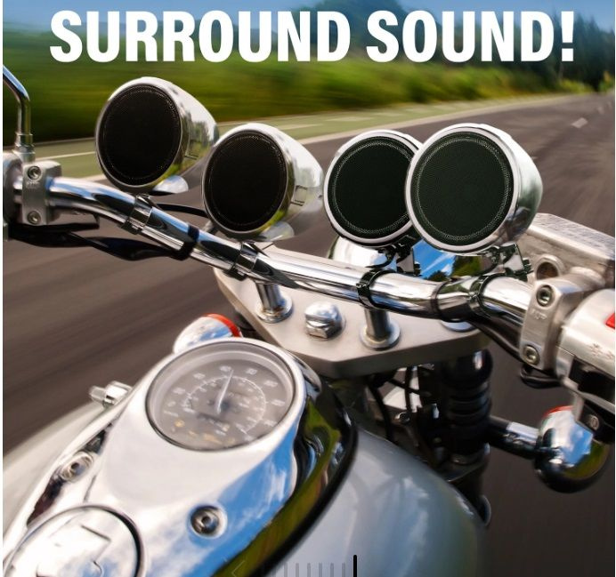 Аудиосистема на руль мотоцикла (4 динамика, 1000 Вт, хром) Boss Audio MC470B с Bluetooth  #1