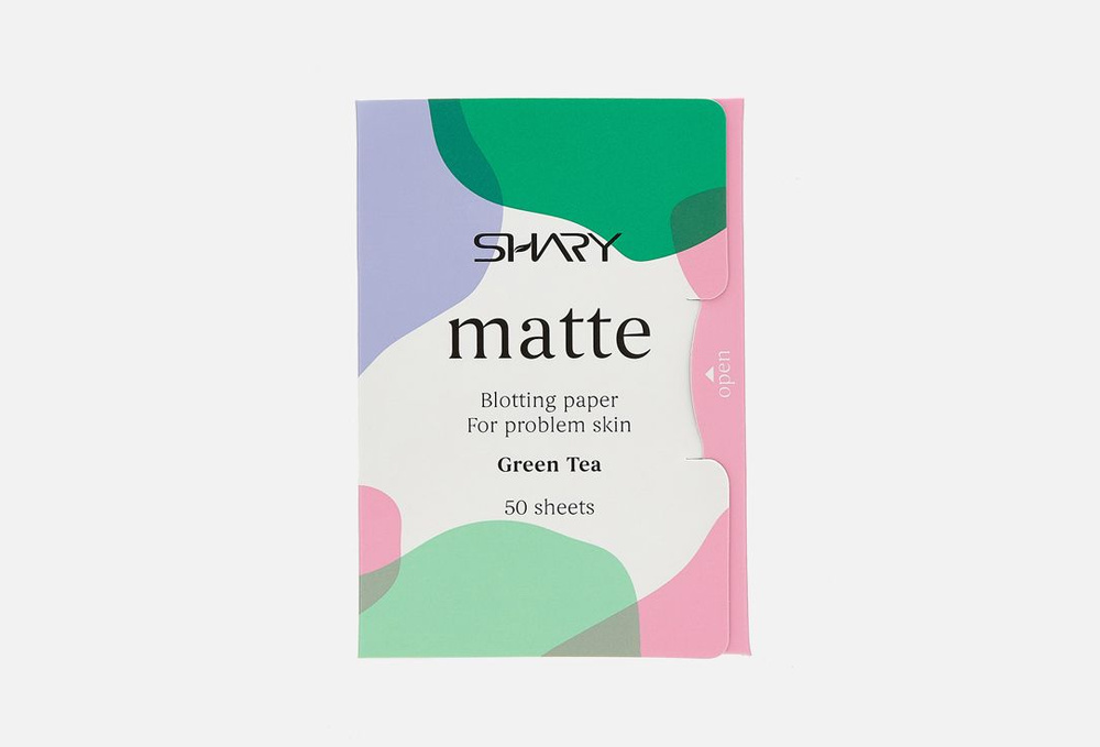 Матирующие салфетки для лица для проблемной кожи Shary, Matte blotting paper for problem skin Green Tea #1