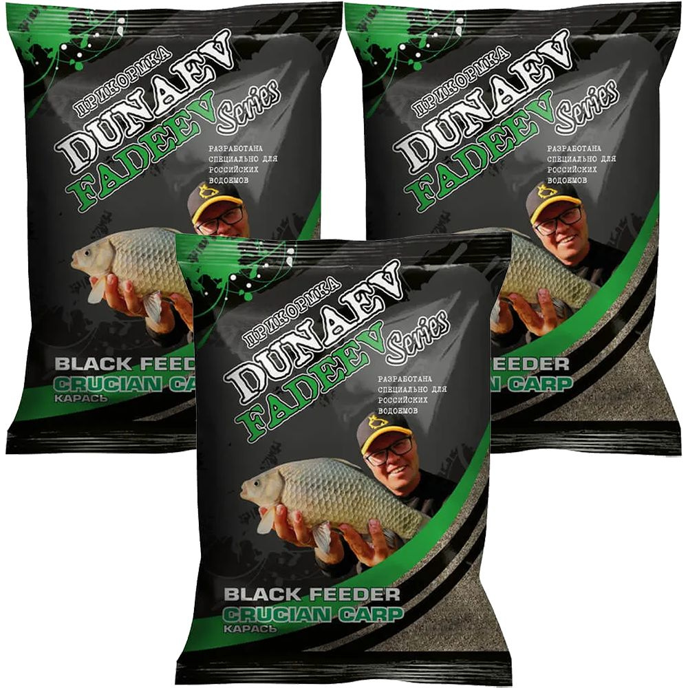 Прикормка натуральная DUNAEV-FADEEV Black Feeder Crucian Carp (Карась-Карп) 3 кг / Прикормка Дунаев / #1