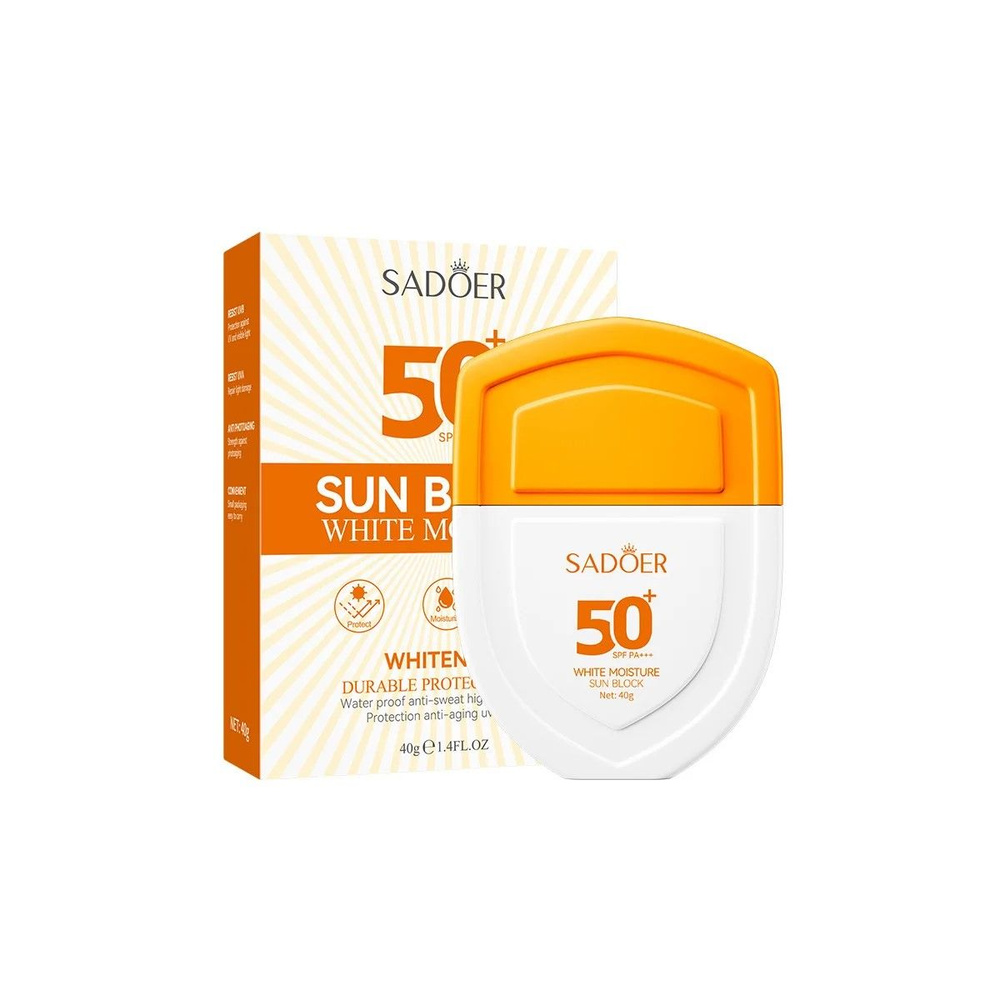 Солнцезащитный крем для лица SADOER SPF50+ PA+++ SUN BLOCK WHITE MOISTURE WHITENING 40 г  #1