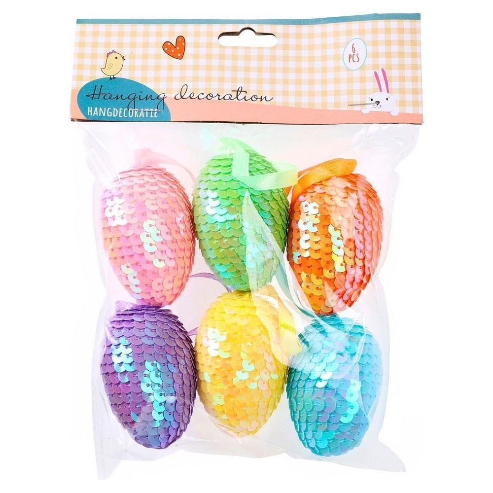 Пасхальные подвески Яйца - Color Easter 6 см, 6 шт #1