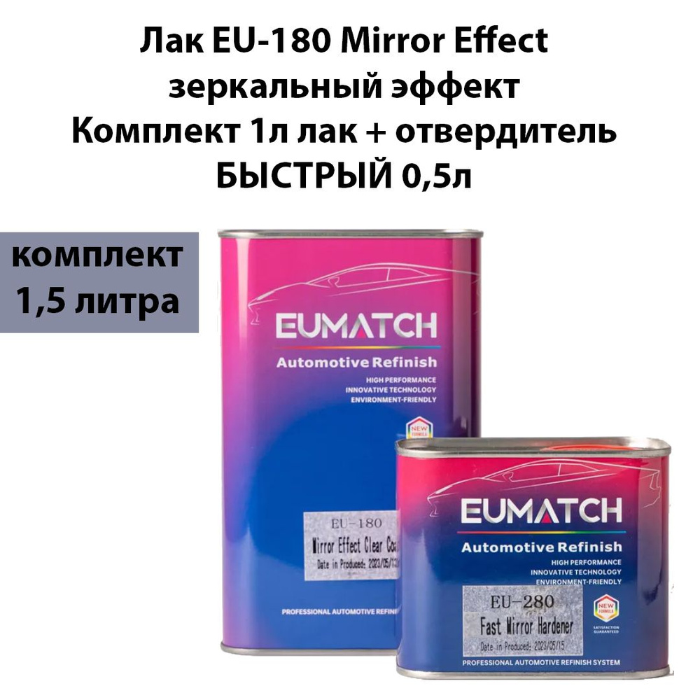 Лак с зеркальным эффектом EUMATCH Mirror Effect 1л + БЫСТРЫЙ отвердитель 0,5л  #1