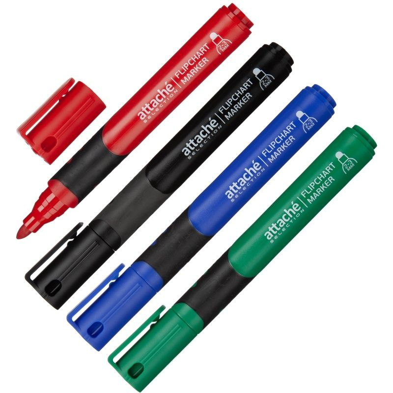 Набор маркеров Attache Selection Для флипчартов, по бумаге, 2-3 мм, 4 цвета (FC3002 набор)  #1