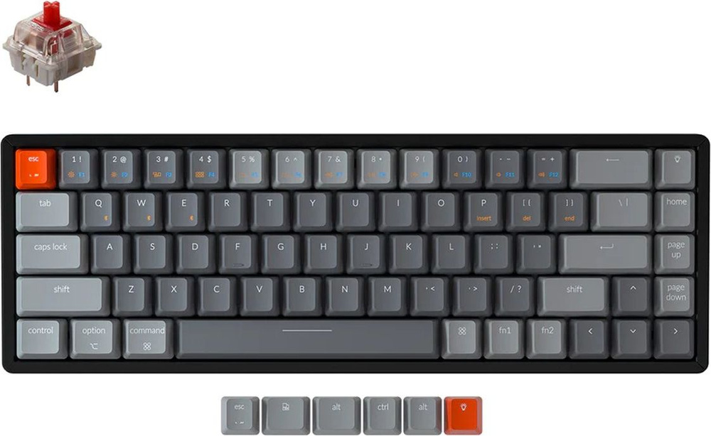 Keychron Игровая клавиатура беспроводная K6-W1, (Gateron G Pro Red), Русская раскладка, черный  #1