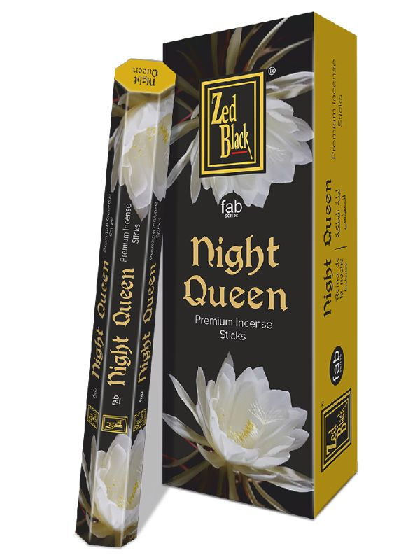 NIGHT QUEEN fab series Premium Incense Sticks, Zed Black (КОРОЛЕВА НОЧИ премиум благовония палочки, Зед #1