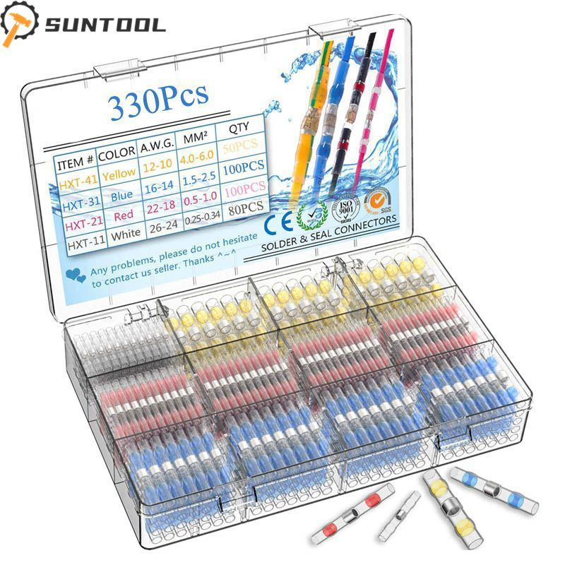 330 штук термоусадочное кольцо с припоем, IP67 водонепроницаемый соединитель, термоусадочный герметичный #1