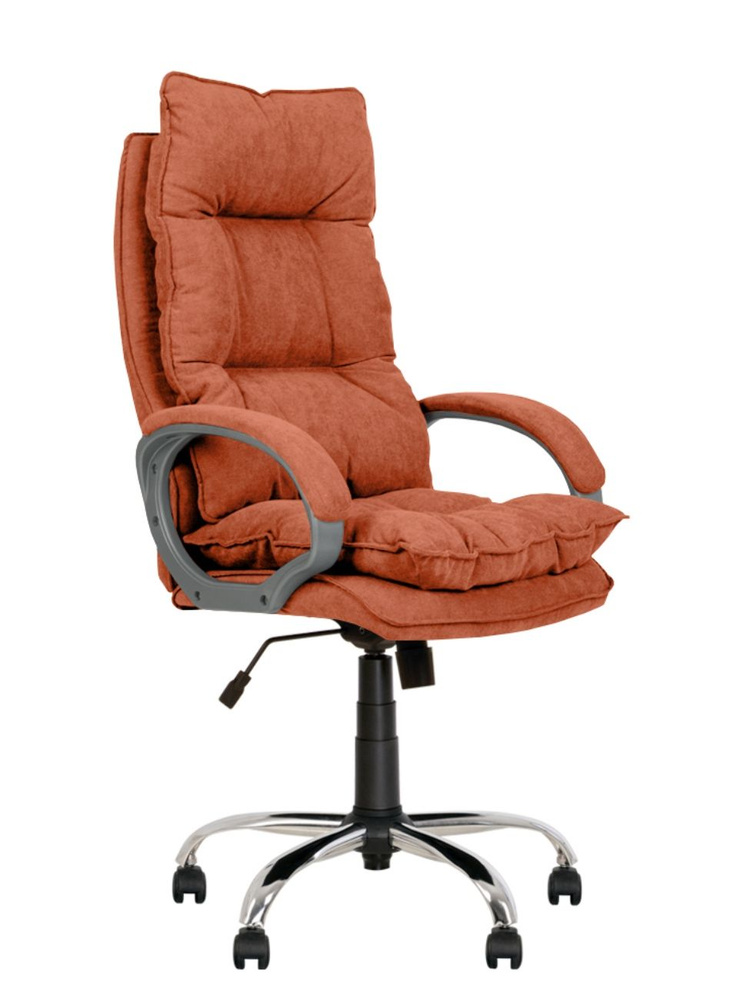 Компьютерное офисное кресло руководителя YAPPI Soro-51, ткань красно-оранжевая  #1