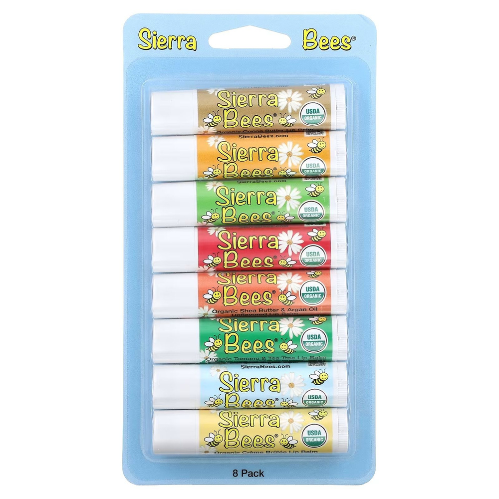 Sierra Bees, набор органических бальзамов для губ, 8 в упаковке, 4,25 г (15 унций) каждый  #1