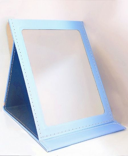 Зеркало настольное косметическое 18х25 см., голубое #1