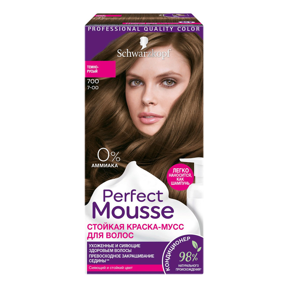 Краска для волос Perfect Mousse (Перфект Мусс) 700 Темно-русый #1
