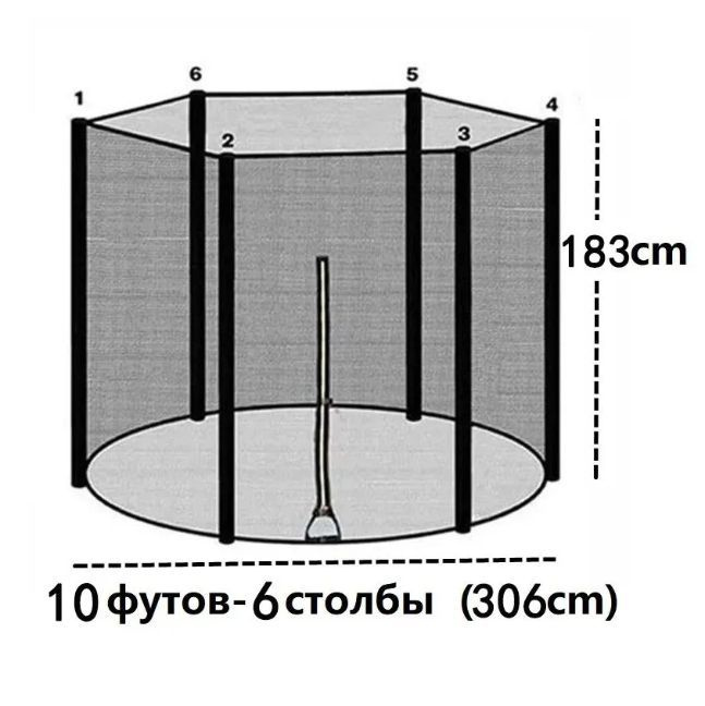 Безопасная сетка для защитн батута для замены 10 футов 6 столбы (305cm)  #1