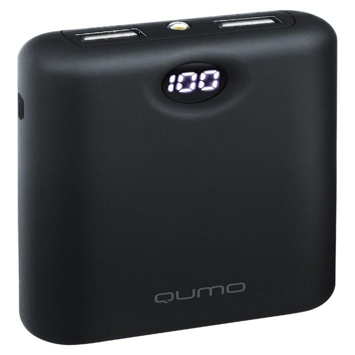 Внешний аккумулятор Qumo PowerAid 7800, 7800 мА-ч, 2 USB 1A+2A, черный #1