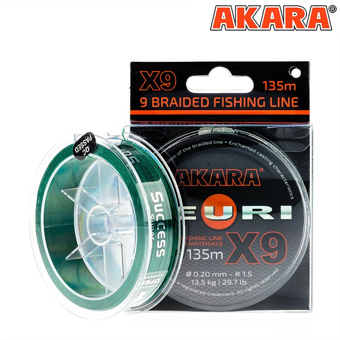 Шнур AKARA Teuri X-9 Green 135m 0.20/ 13.5kg #1