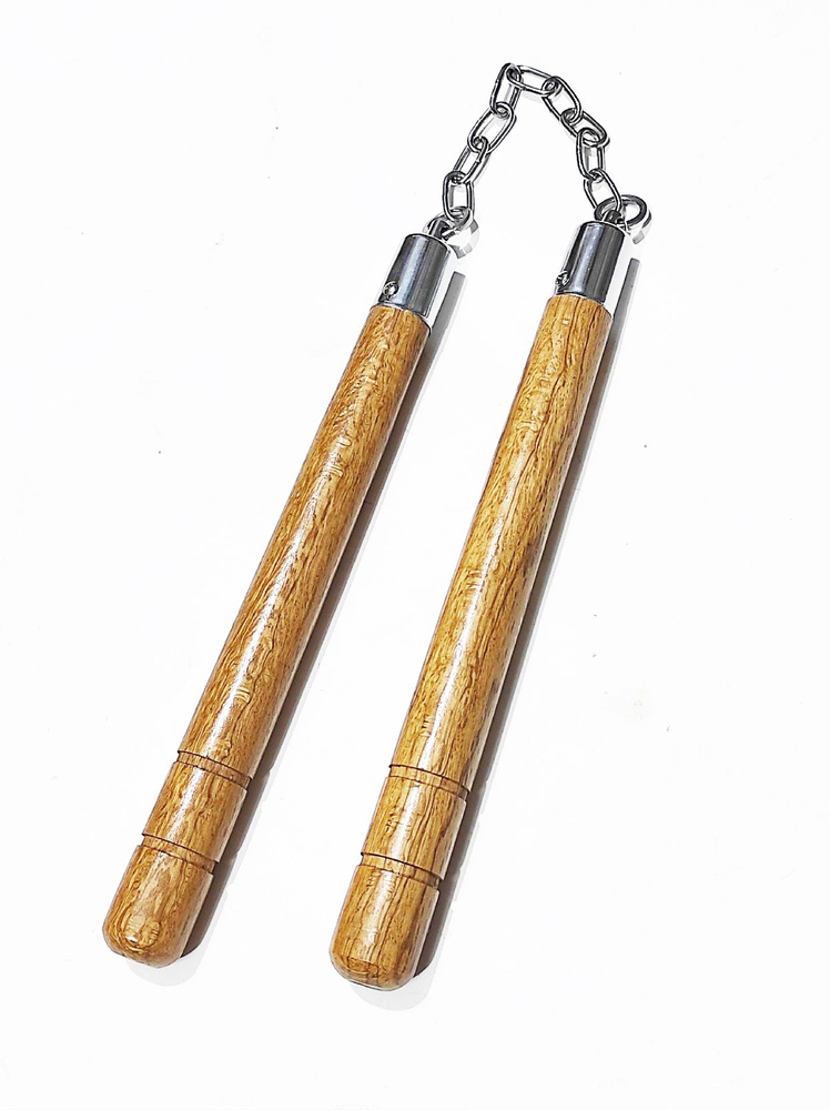 Нунчаки тренировочные деревянные облегчённые, с цепью #1