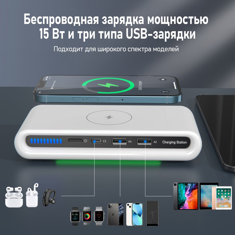 Беспроводное Зарядное устройство 15 Ватт для iPhone и Android #1