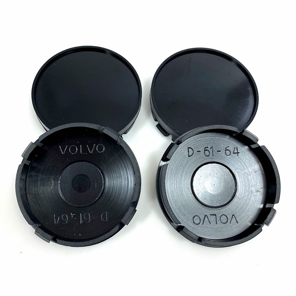 Колпачки на литые диски 64/61/10 мм черные комплект-4 шт без логотипа / Заглушки ступицы 3546923 для #1