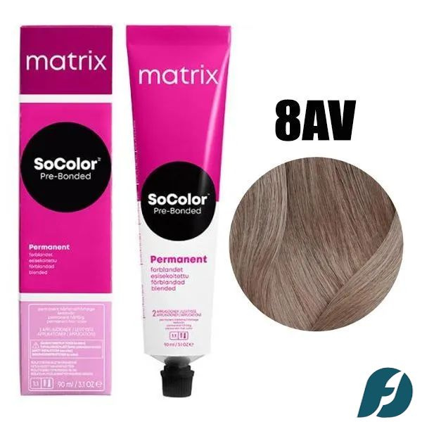 Matrix SOCOLOR 8AV Крем-краска стойкая для волос Cветлый блондин пепельно-перламутровый, 90мл.  #1