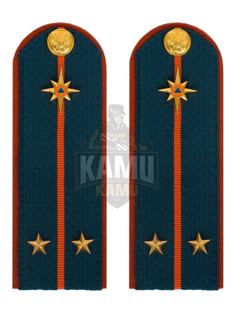 Погоны МЧС на куртку картон (в сборе) укомплектованные с фурнитурой звание лейтенант  #1