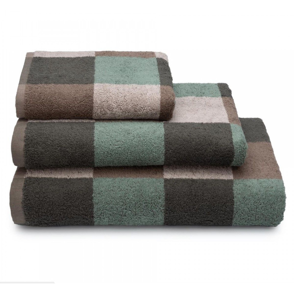 Cleanelly Полотенце для ванной Twig, Махровая ткань, 70x130 см, зеленый, коричневый, 1 шт.  #1