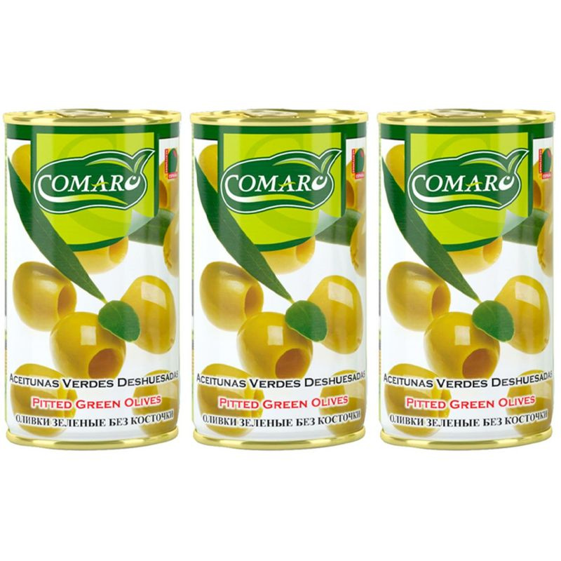 Comaro Оливки зеленые, без косточки, 300 мл, 3 шт #1
